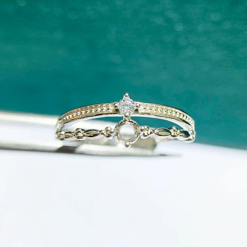 3 mm / 4 mm / 5 mm / 6 mm S925 Sterling Silver, 18K Gold Plated Ring Setting, Unset, For Women