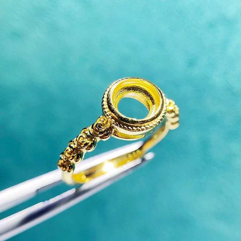 6×6 mm / 4×4 mm S925 Sterling Silver Ring Setting, Adjustable, Unset, For Women, Minimalist Style