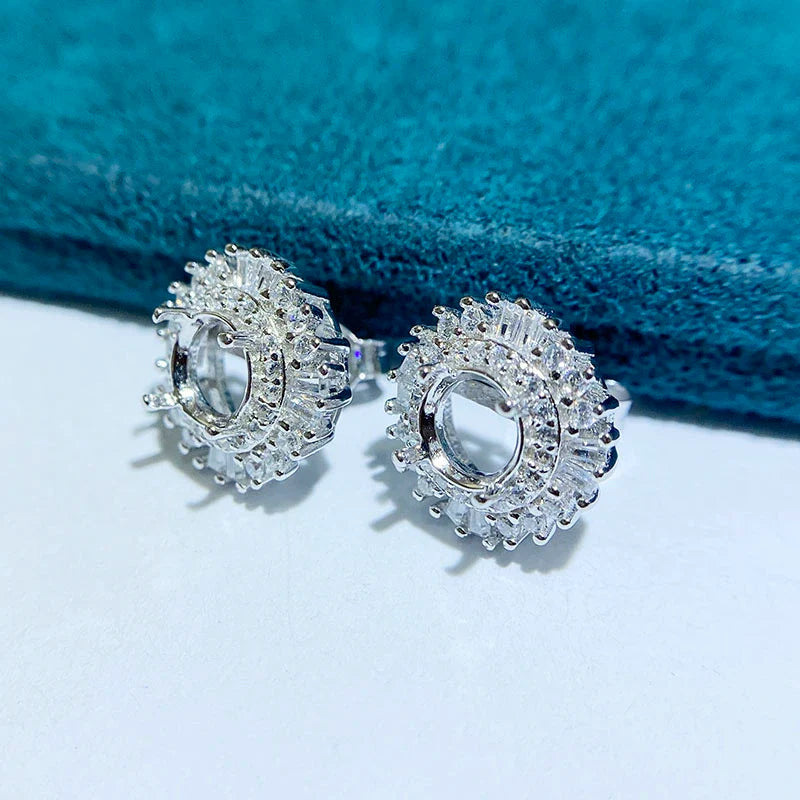 Round 6 mm / 8 mm / 10 mm S925 Sterling Silver Ring Setting, Unset Mount, For Women