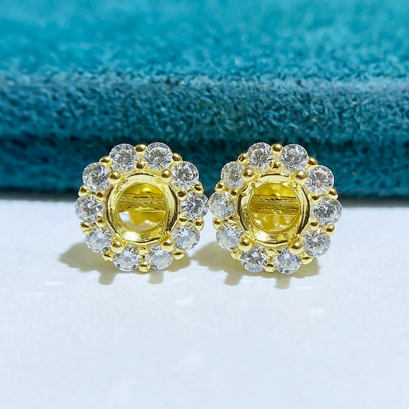 S925 Sterling Silver, 18K Gold Plated Ring Setting, Unset, For Women