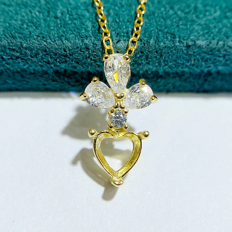 Heart 6×6 mm S925 Sterling Silver Pendant Setting, Unset