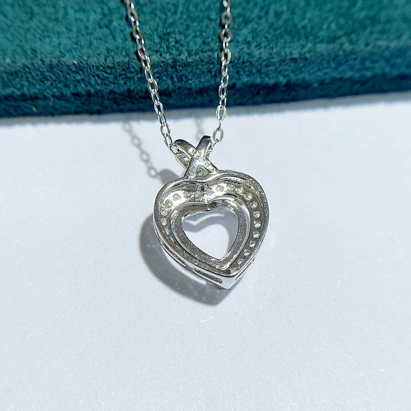 Heart 8×8 mm S925 Sterling Silver Pendant Setting, Unset, Vintage Style, Light Luxury