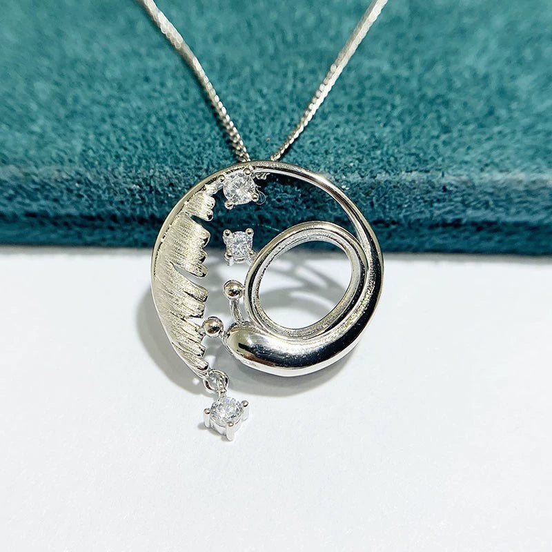 7×9mm Oval S925 Silver Pendant Setting for Gemstone Mounting