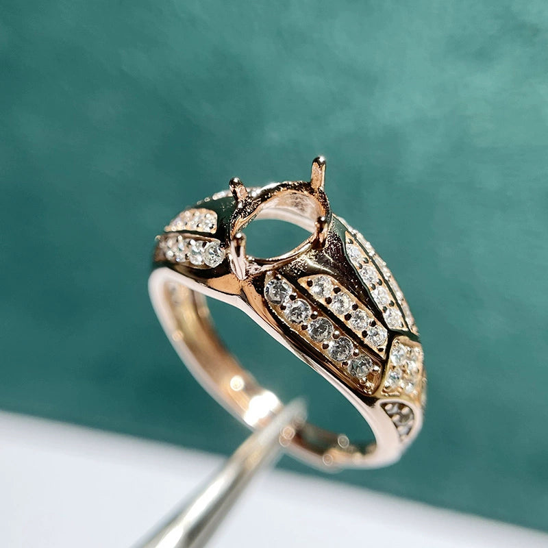 5×7mm Oval S925 Silver Adjustable Bezel Ring Setting for Gemstone Mounting