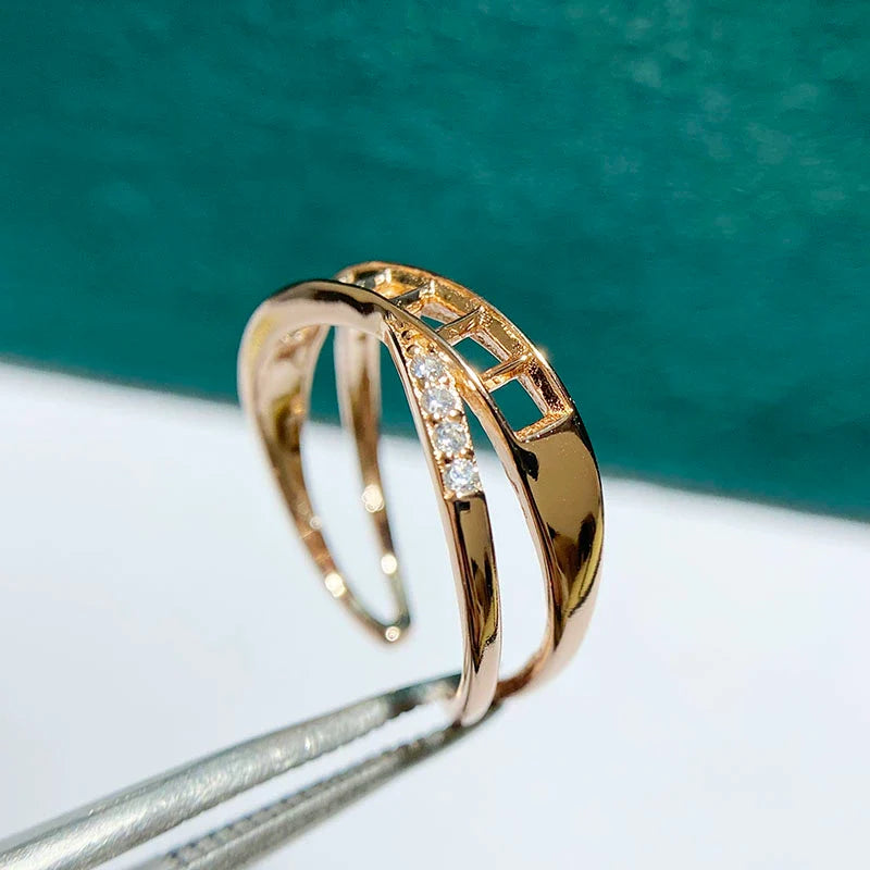 Square S925 Sterling Silver Ring Setting, Adjustable, Unset, For Women