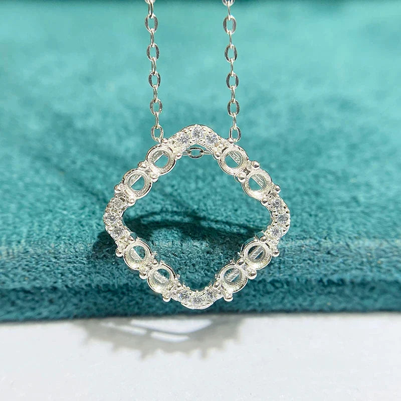 3×3 mm S925 Sterling Silver Pendant Setting, Unset, For Women