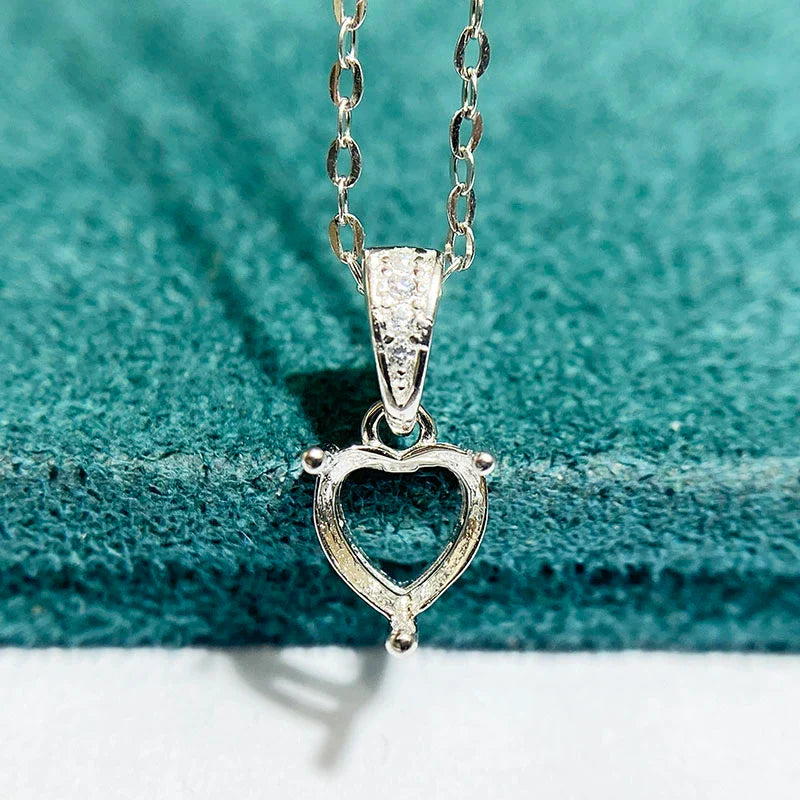 Heart S925 Sterling Silver Pendant Setting, Unset