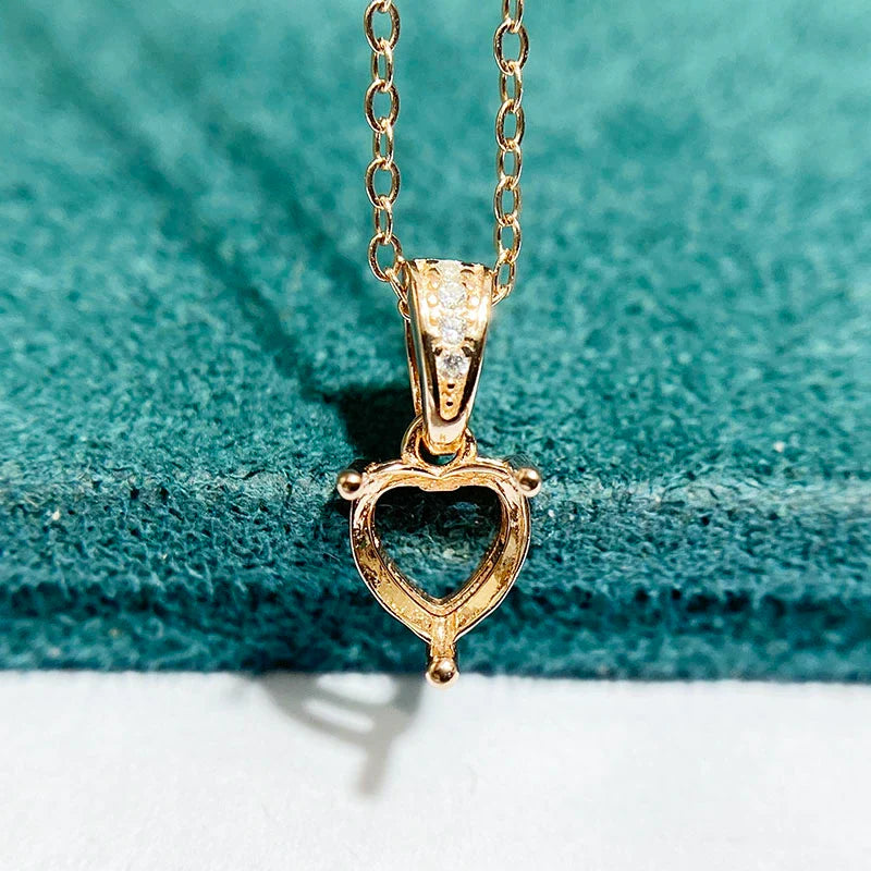 Heart S925 Sterling Silver Pendant Setting, Unset
