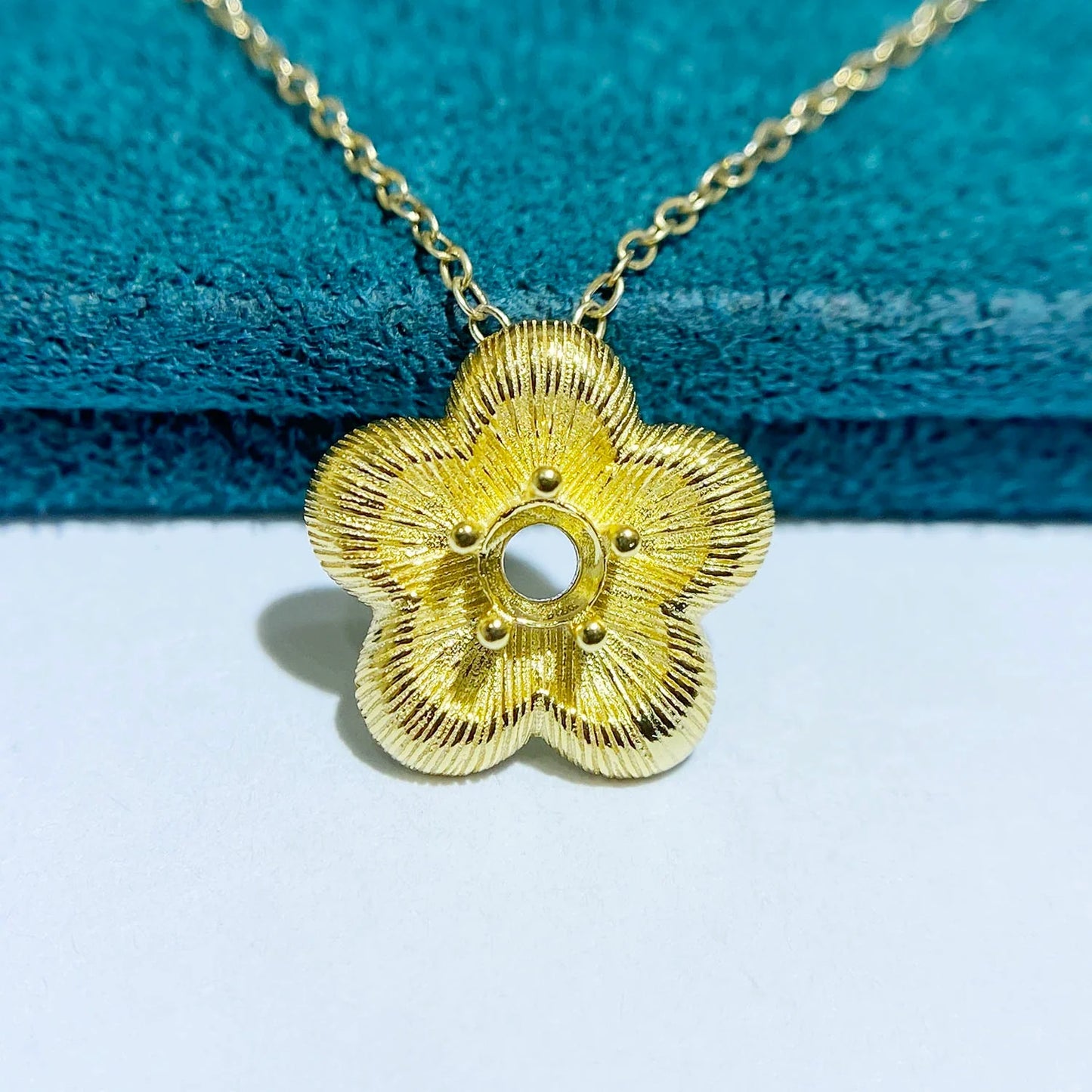 2×2 mm / 4×4 mm S925 Sterling Silver Pendant Setting, Unset, For Women