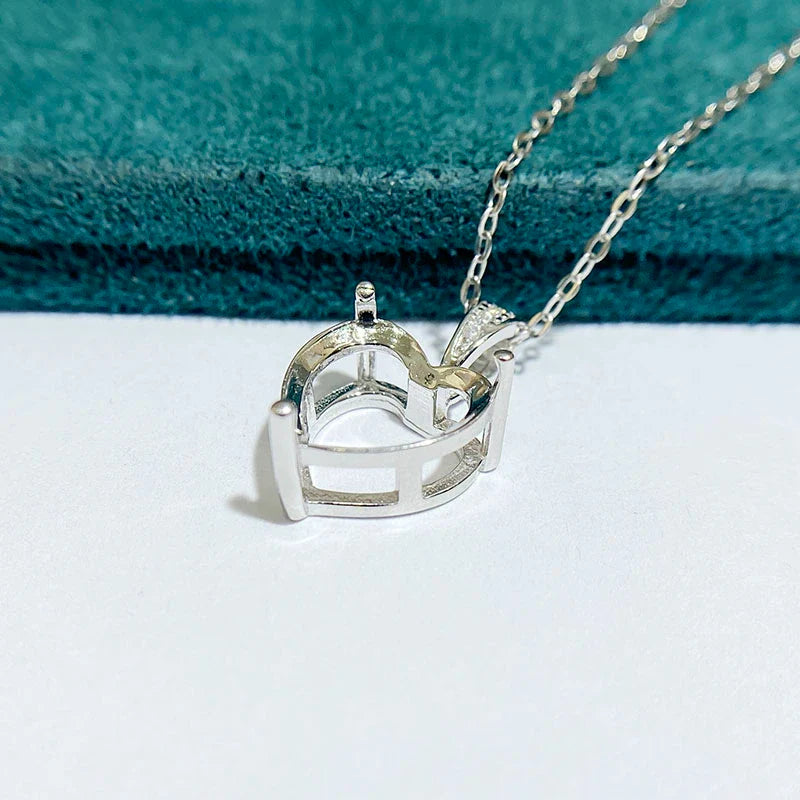 Heart S925 Sterling Silver Pendant Setting, Unset