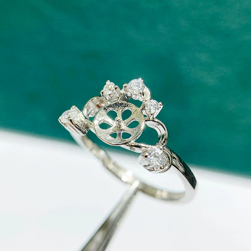 S925 Sterling Silver Ring Setting, Adjustable, Unset, For Women, Fashion Style