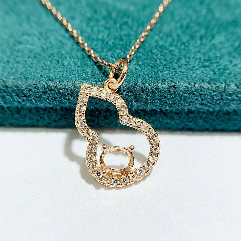 Oval 4×5 mm S925 Sterling Silver Pendant Setting, Unset Mount, For Women