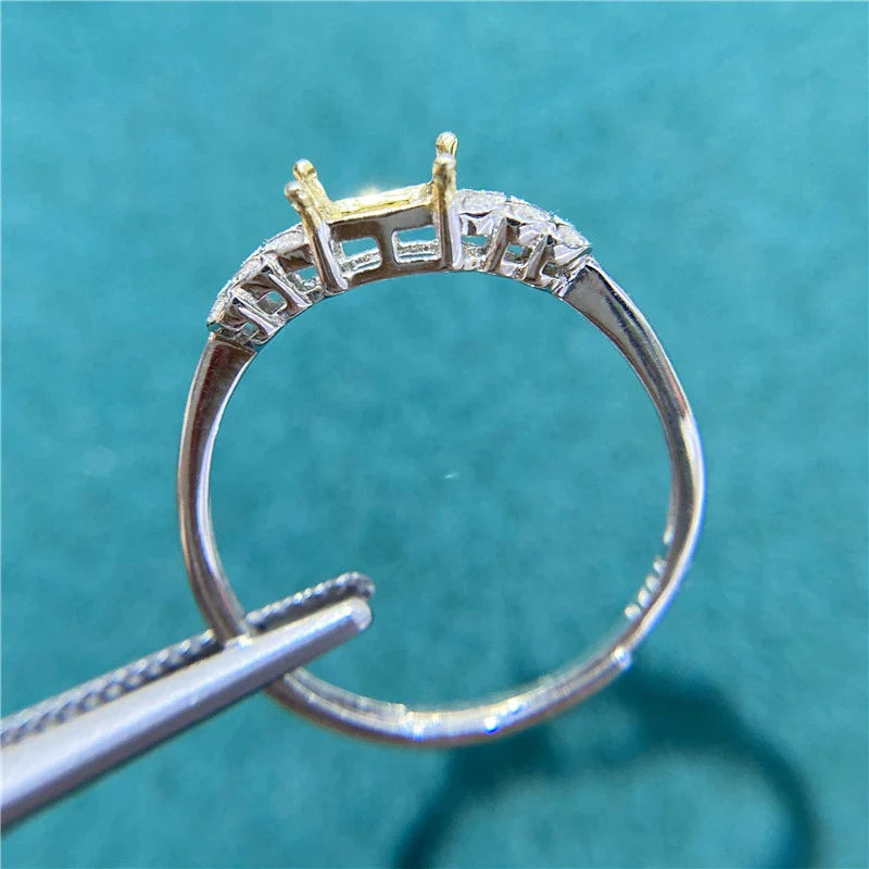 Square 4×5 mm Ring Setting, Adjustable, Unset, For Women