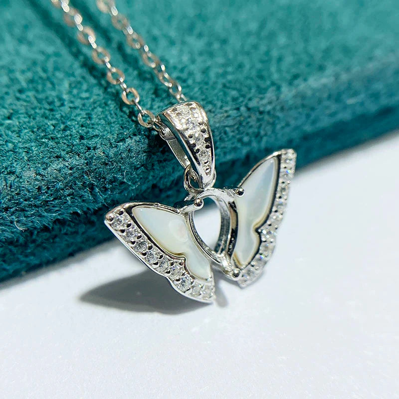 Pear 4×6 mm S925 Sterling Silver Pendant Setting, Unset, For Women, Fashion Style