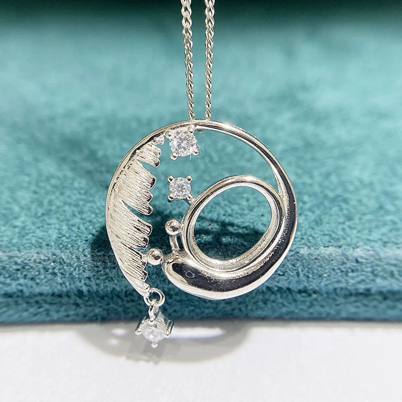 7×9mm Oval S925 Silver Pendant Setting for Gemstone Mounting