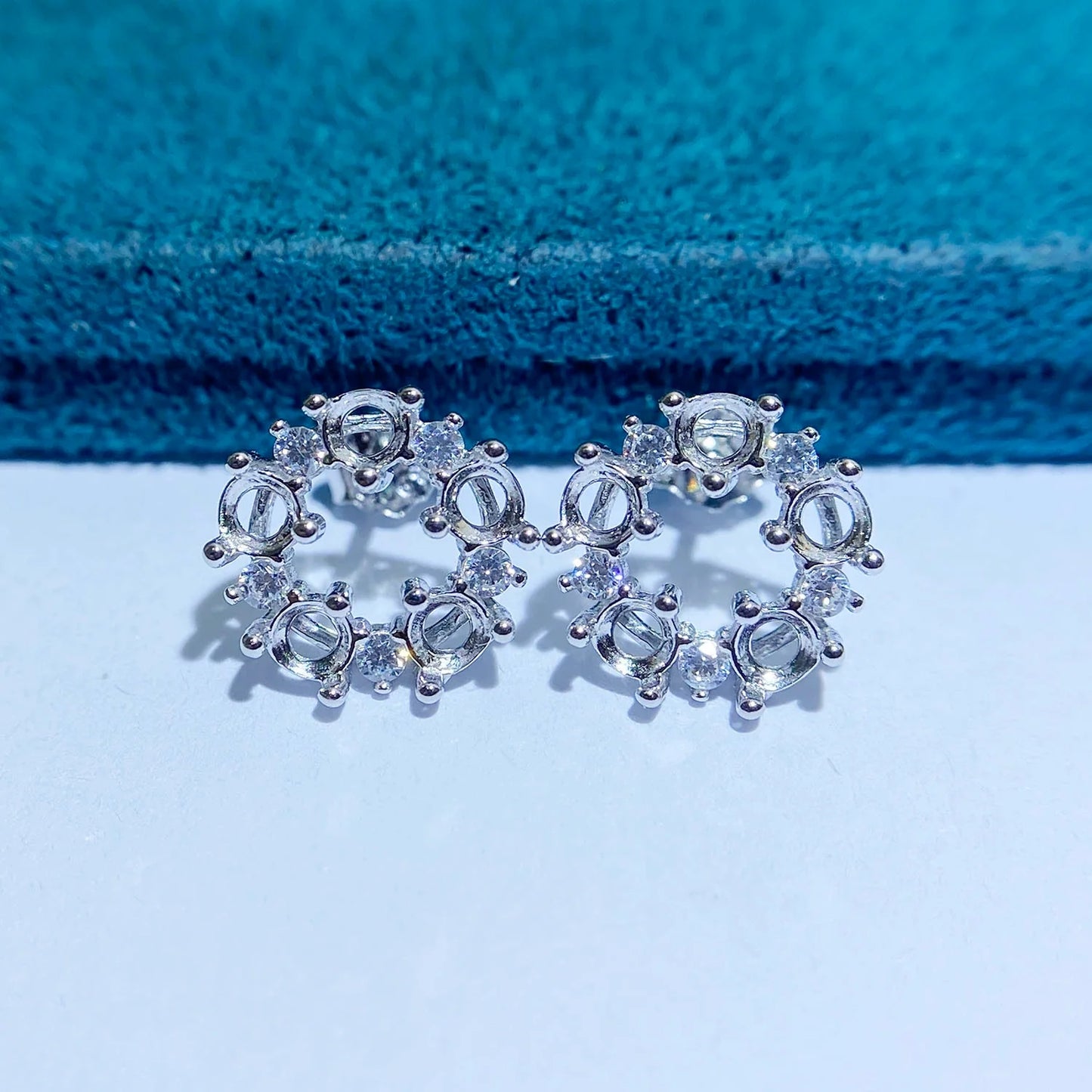 3×3 mm S925 Sterling Silver Earring Setting, Unset, For Women, Fashion Style