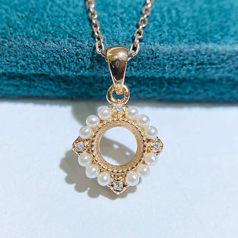 S925 Sterling Silver, 18K Gold Plated Ring Setting, Unset, For Women