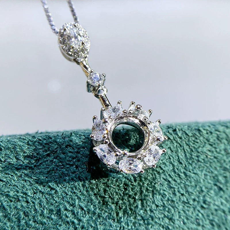 Round 6 mm S925 Sterling Silver Earring Settings, Unset Mount, For Women