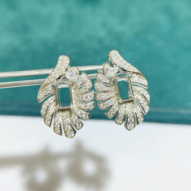 4×6 mm S925 Sterling Silver Earring Setting, Unset