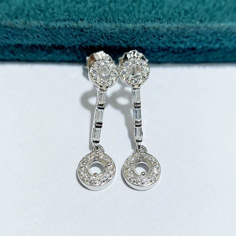 S925 Sterling Silver Earring Setting, Unset, For Women, Fashion Style