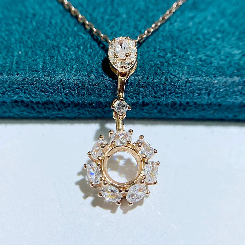 Round 6 mm S925 Sterling Silver Earring Settings, Unset Mount, For Women