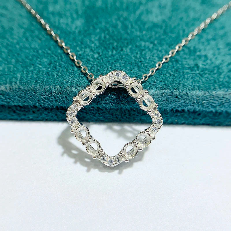 3×3 mm S925 Sterling Silver Pendant Setting, Unset, For Women