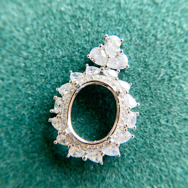 Oval 10×14 mm / 10×12 mm S925 Sterling Silver Pendant Setting, For Women