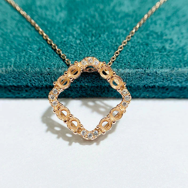 3×3 mm S925 Sterling Silver Pendant Setting, Unset, For Women