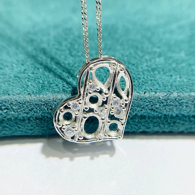 Oval 3×4 mm / 4×5 mm S925 Sterling Silver Pendant Setting, Unset, For Women