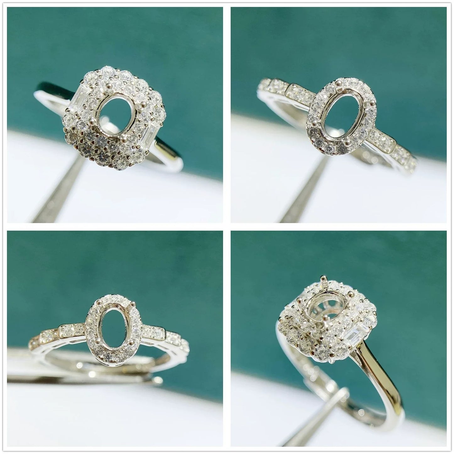 S925 Sterling Silver Oval 4×5 mm, 4×6 mm, 5×7 mm Ring Setting for DIY Jewelry Making