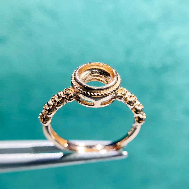 6×6 mm / 4×4 mm S925 Sterling Silver Ring Setting, Adjustable, Unset, For Women, Minimalist Style