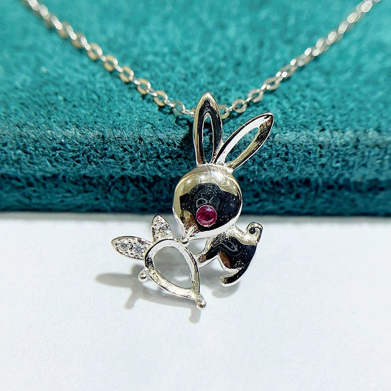 Pear 4×6 mm / Pear 4×5 mm S925 Sterling Silver Pendant Setting, Unset, For Women, Fashion Style, Light Luxury