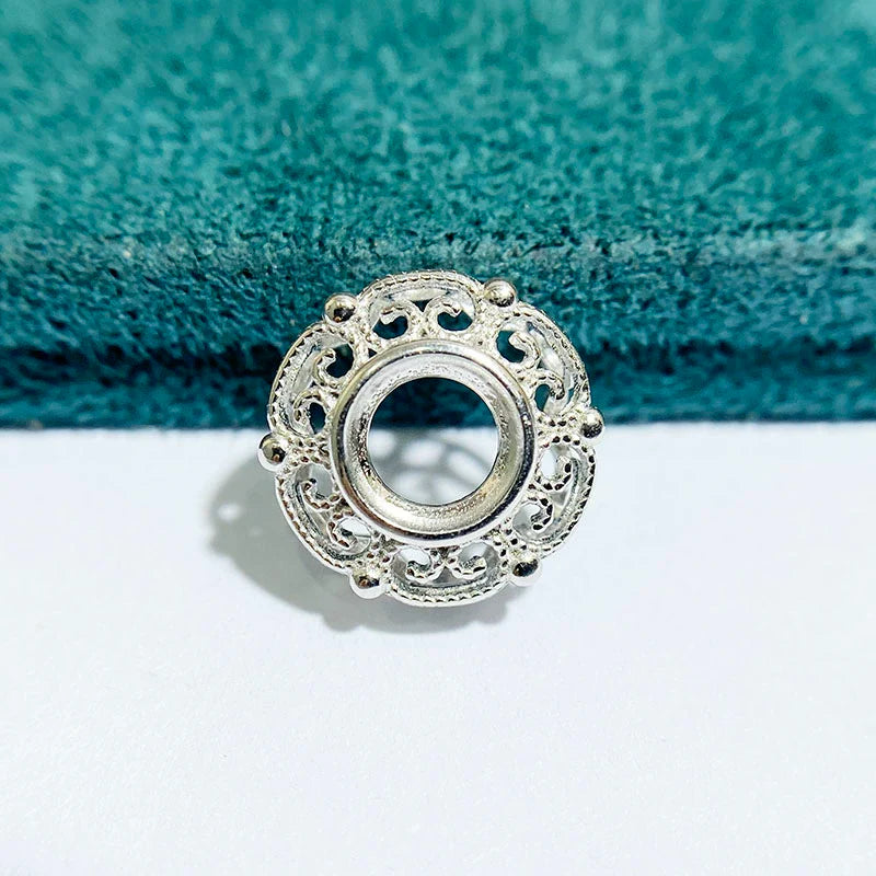Round 6×6 mm S925 Sterling Silver Pendant Setting, Unset, For Women
