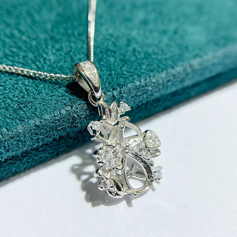 Pear 5×7 mm S925 Sterling Silver Pendant Setting, Unset, For Women, Fashion Style