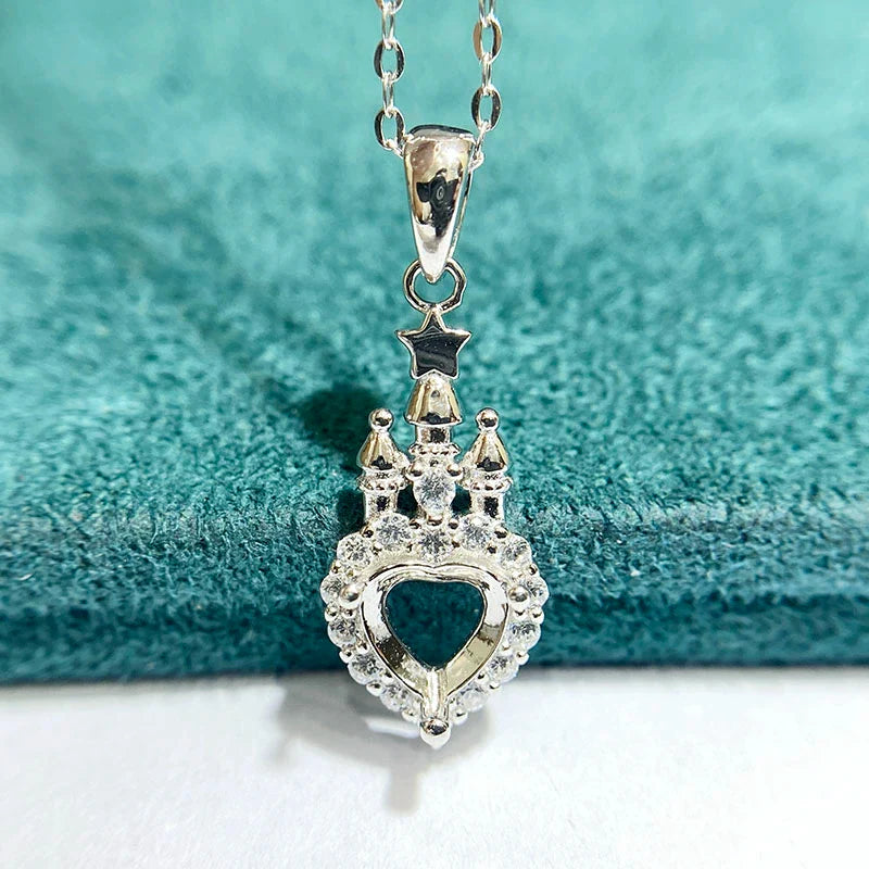 Heart 6×6 mm S925 Sterling Silver Pendant Setting, Unset