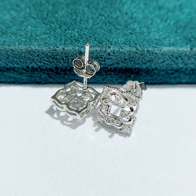 Square 3×3 mm S925 Sterling Silver Earring Setting, Unset, For Women, Fashion Style