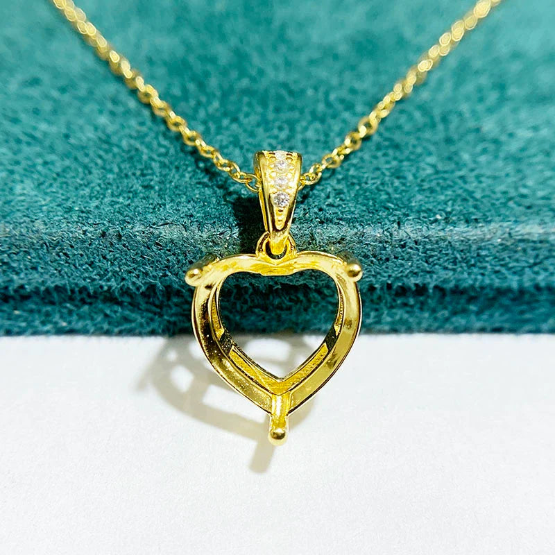 Heart S925 Sterling Silver Pendant Setting, Unset