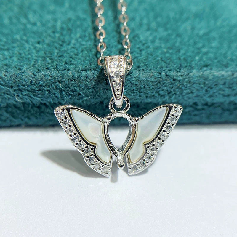 Pear 4×6 mm S925 Sterling Silver Pendant Setting, Unset, For Women, Fashion Style