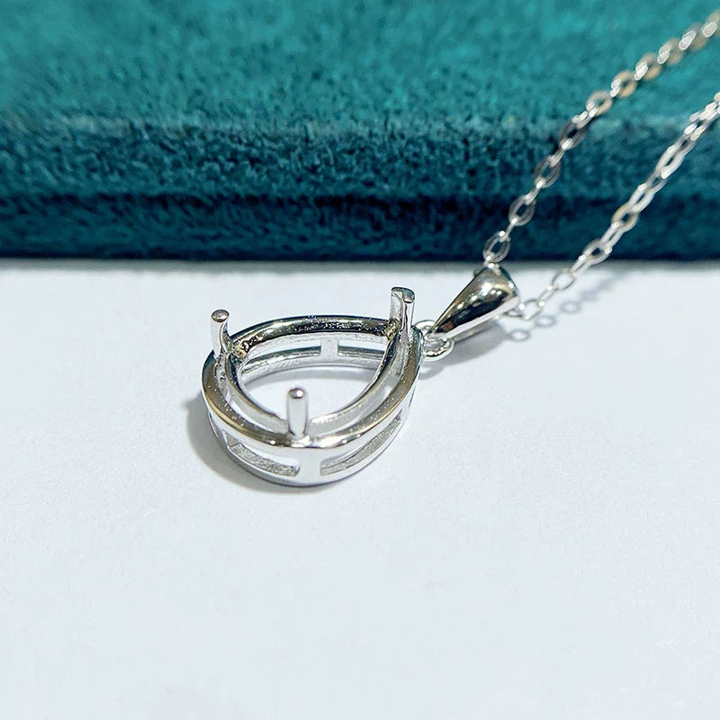 Pear 8×10 mm S925 Sterling Silver Pendant Setting, Unset