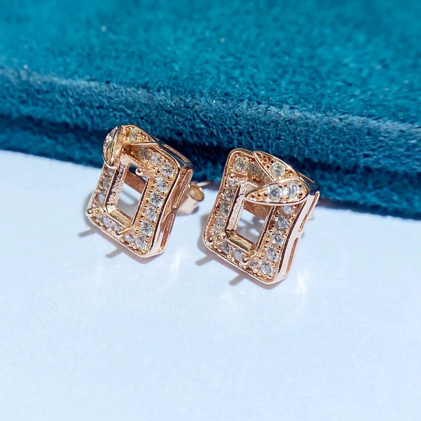 Rectangle 4×6 mm S925 Sterling Silver Pendant Setting, Unset, For Women