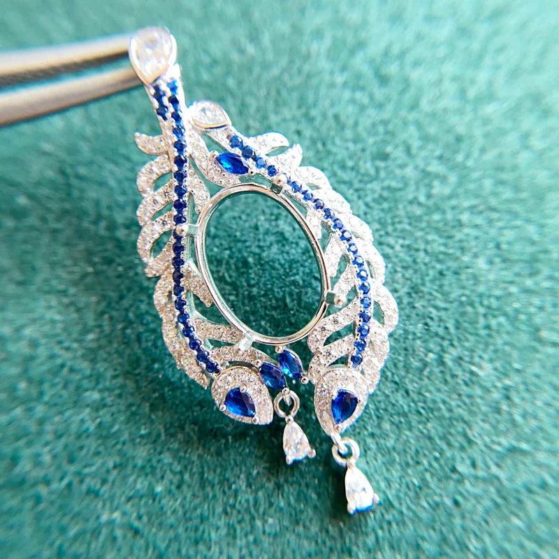 Oval 10×14 mm / 10×12 mm S925 Sterling Silver Pendant Setting, For Women