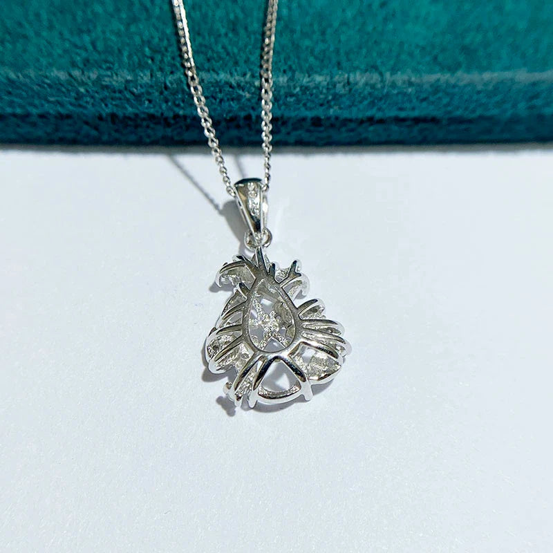 Pear 5×7 mm S925 Sterling Silver Pendant Setting, Unset, For Women, Fashion Style