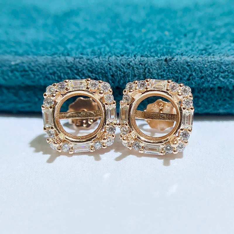 Round 5 mm / 6 mm / 8 mm S925 Sterling Silver Ring Setting, Unset Mount, For Women