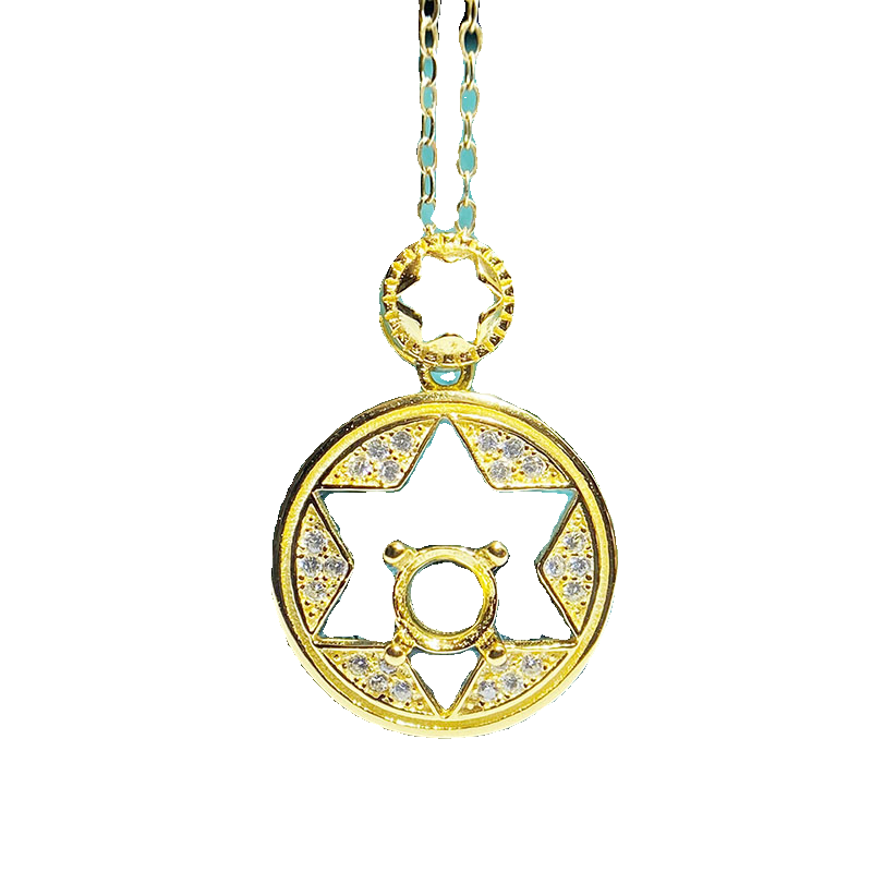 Round 5×5 mm S925 Sterling Silver Pendant Setting, Unset Mount, For Women