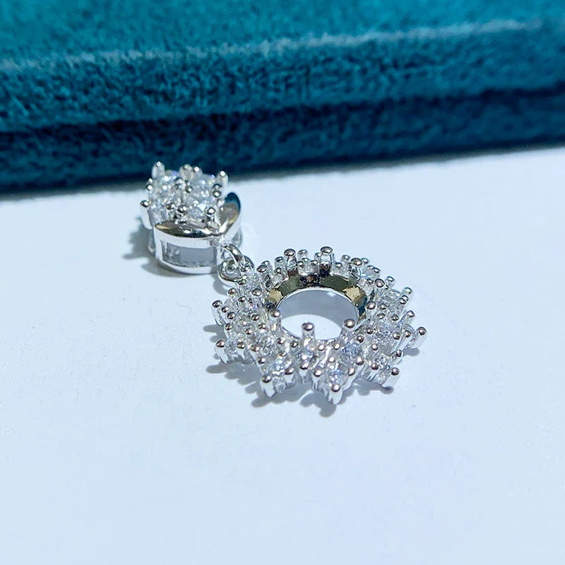 5 mm / 6 mm / 8 mm S925 Sterling Silver, 18K Gold Plated Pendant Setting, Unset, For Women, Fashion Style, Light Luxury