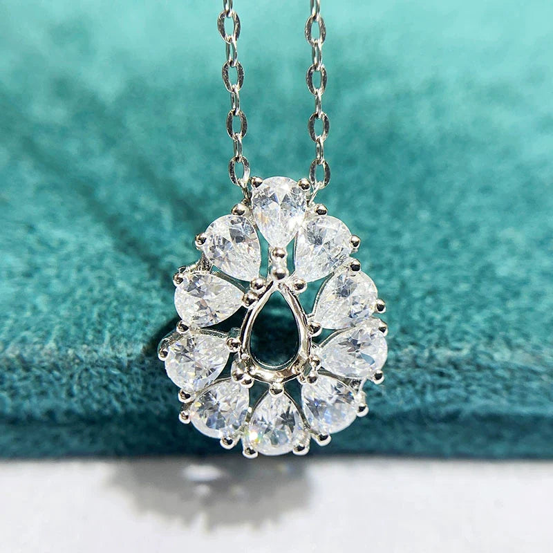 Pear 4×6 mm S925 Sterling Silver Pendant Setting, Unset, For Women, Fashion Style