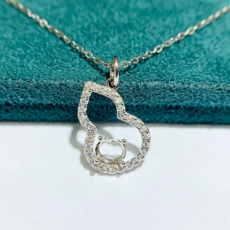 Oval 4×5 mm S925 Sterling Silver Pendant Setting, Unset Mount, For Women