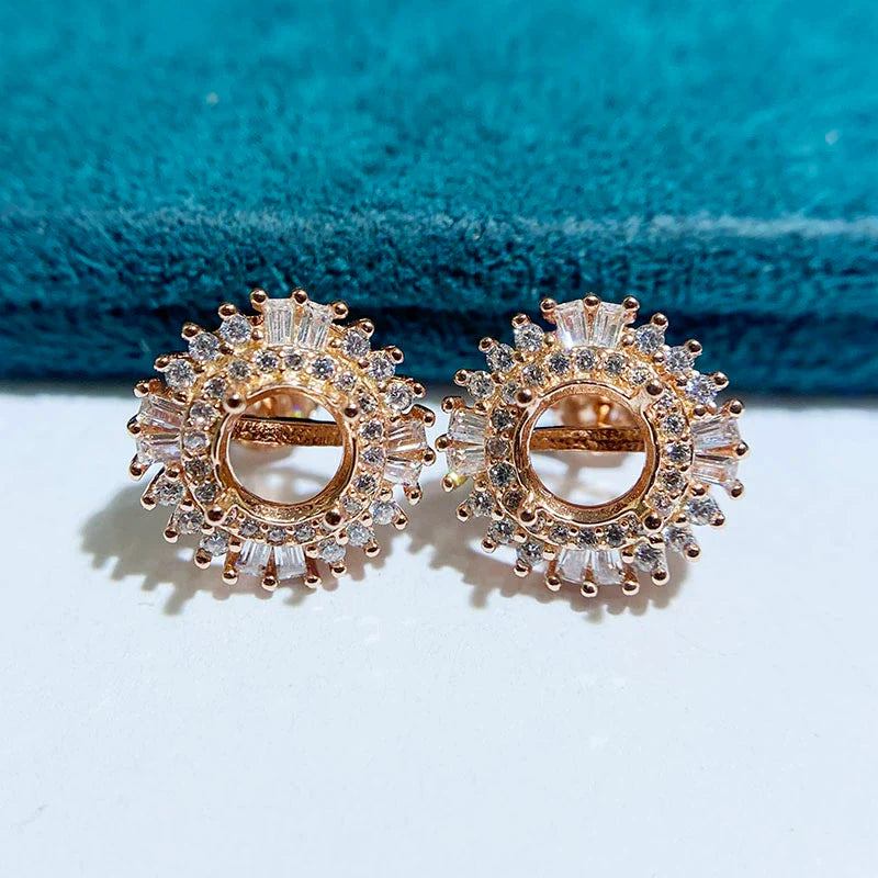 Round 6 mm / 8 mm / 10 mm S925 Sterling Silver Ring Setting, Unset Mount, For Women