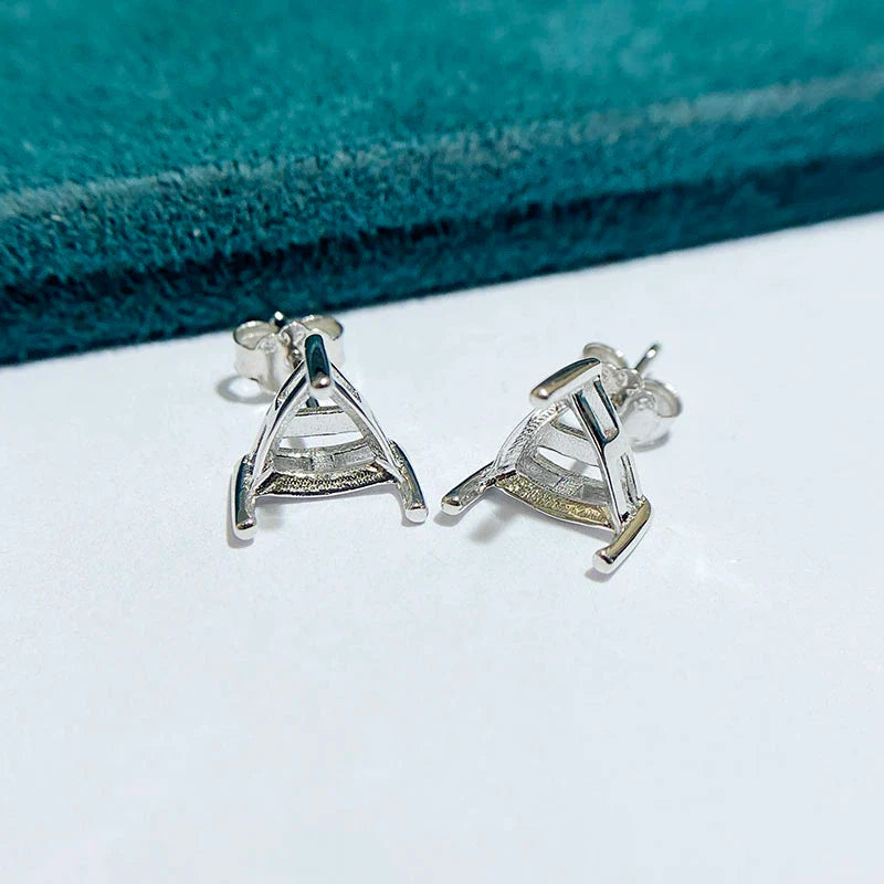 S925 Sterling Silver Earring Setting, Unset