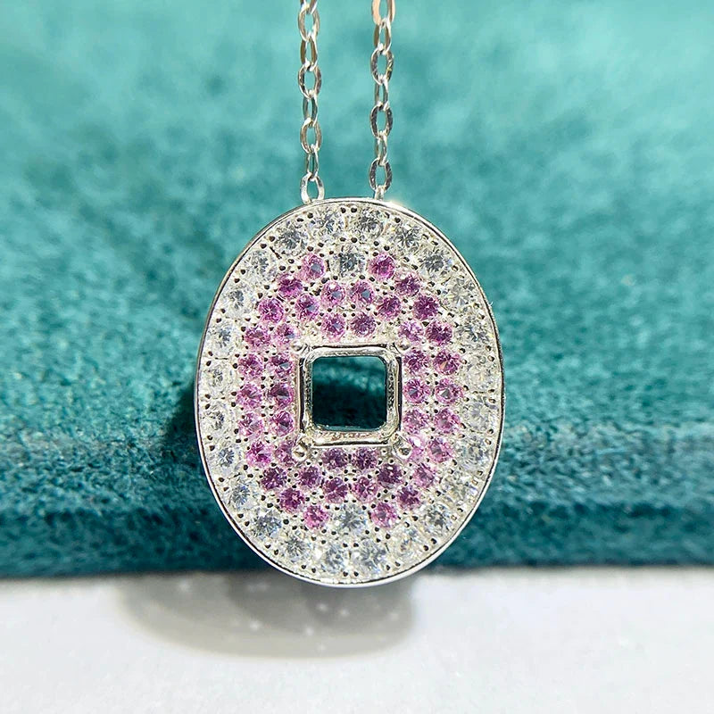 Square 5×5 mm S925 Sterling Silver Pendant Setting, Unset